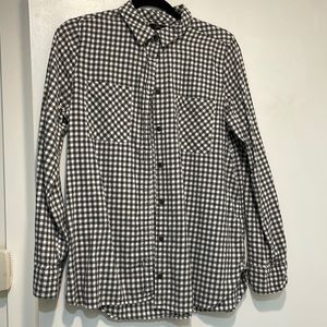 J. Crew classic fit, gray plaid flannel size 10 women’s